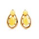 Butterscotch​ Amber Earrings In Gold-Plated Silver The Prussia, image 