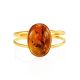 Cuff Amber Bracelet In Gold Plated Silver The Clio, image 