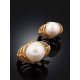 Classy Gold Pearl Earrings, image , picture 2