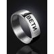 Trendy Silver Band With Engraving, Ring Size: 6.5 / 17, image , picture 2