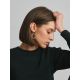 Bicolor Gilded Silver Dangle Hoop Earrings The Sparkling, image , picture 3