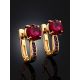 Chic Gold Corundum Earrings, image , picture 2