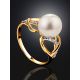 Elegant Gold Pearl Ring, Ring Size: 7 / 17.5, image , picture 2