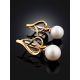 Elegant Gold Pearl Earrings, image , picture 2
