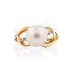 Elegant Gold Pearl Ring, Ring Size: 7 / 17.5, image , picture 4