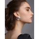 Gorgeous Disc Design Gold Crystal Earrings, image , picture 3