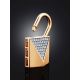 Gold Crystal Padlock Pendant The Roxy, image , picture 2