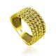 Ultra Feminine Gilded Silver Beaded Ring The Sparkling, Ring Size: 8 / 18, image 