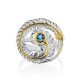 Feather Motif Silver Topaz Ring, Ring Size: 7 / 17.5, image , picture 3