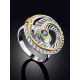 Feather Motif Silver Topaz Ring, Ring Size: 7 / 17.5, image , picture 2
