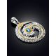 Feather Motif Silver Topaz Pendant, image , picture 2