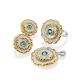 Floral Design Silver Topaz Earrings, image , picture 3