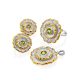 Ornate Flower Design Silver Chrysolite Ring, Ring Size: 9 / 19, image , picture 7