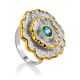 Voluminous Floral Design Silver Topaz Ring, Ring Size: 7 / 17.5, image 