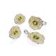 Gorgeous Silver Chrysolite Floral Earrings, image , picture 3
