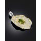 Gorgeous Floral Design Silver Chrysolite Pendant, image , picture 2