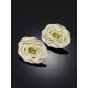 Gorgeous Silver Chrysolite Floral Earrings, image , picture 2