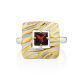 Geometric Design Silver Garnet Ring, Ring Size: 8 / 18, image , picture 3