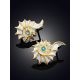 Shell Motif Silver Topaz Earrings, image , picture 2