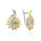 Shell Motif Silver Topaz Earrings, image 