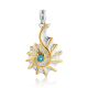 Shell Motif Silver Topaz Pendant, image 