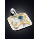 Abstract Design Silver Topaz Pendant, image , picture 2