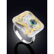 Abstract Design Gilded Silver Topaz Ring, Ring Size: 8.5 / 18.5, image , picture 2