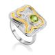 Fabulous Gilded Silver Chrysolite Ring, Ring Size: 9 / 19, image 