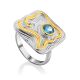 Abstract Design Gilded Silver Topaz Ring, Ring Size: 6.5 / 17, image 