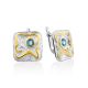 Abstract Design Silver Topaz Earrings, image 