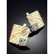Square Silver Topaz Earrings, image , picture 2