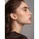 Delicate 18ct Rose Gold on Sterling Silver Hammered Hoop Earrings The Liquid, image , picture 3