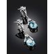 Amazing Silver Topaz Dangle Earrings With Crystals, image , picture 2