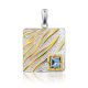 Bold Square Silver Topaz Pendant, image 