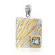 Bold Square Silver Topaz Pendant, image , picture 3