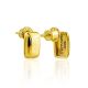 Stylishly Simplistic Gold-Plated Silver Earrings The Liquid, image , picture 4