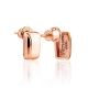 Stylishly Simplistic Rose Plated Silver Earrings The Ifamore, image , picture 4