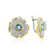 Floral Design Silver Topaz Earrings, image 