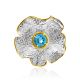 Floral Design Silver Topaz Ring, Ring Size: 6.5 / 17, image , picture 3