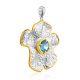 Floral Design Silver Topaz Pendant, image 