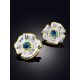 Floral Design Silver Topaz Earrings, image , picture 2