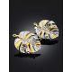 Wonderful Leaf Design Silver Topaz Earrings, image , picture 2