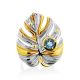 Leaf Design Silver Topaz Ring, Ring Size: 7 / 17.5, image , picture 3