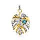 Leaf Design Silver Topaz Pendant, image 