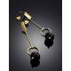 Stylish Gilded Silver Amber Dangle Earrings The Palazzo, image , picture 2
