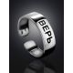 Stylish Silver Engraved Ring "ВЕРЬ", Ring Size: 6.5 / 17, image , picture 2