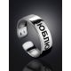 Sterling Silver Engraved Ring "ЛЮБЛЮ", Ring Size: 6.5 / 17, image , picture 2