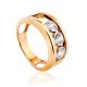 Trendy Gold Crystal Ring SWAROVSKI GEMS, Ring Size: 7 / 17.5, image 