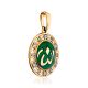 Round Gold Enamel Pendant With Crystals, image , picture 4