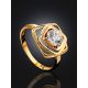 Versatile Gold Crystal Ring SWAROVSKI GEMS, Ring Size: 8 / 18, image , picture 2